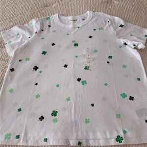 NWTS Old Navy Shamrock Print White Tee